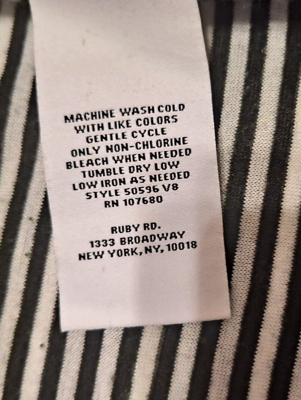 Ruby Rd Striped Open Front Cardigan - Black & White Sz L - Picture 8 of 9